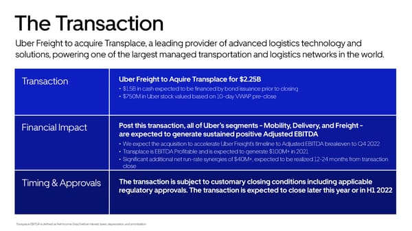 Uber Freight Acquisition of Transplace - Page 6