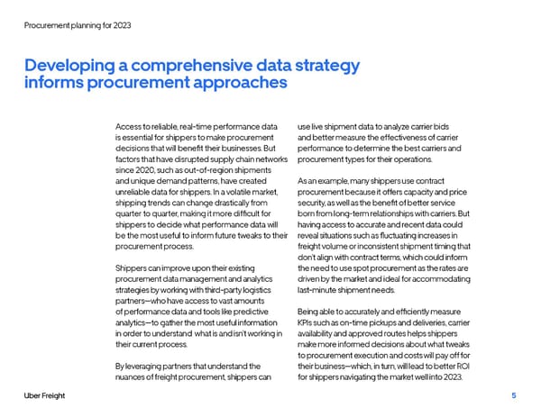 Uber Freight Procurement Planning for 2023 - Page 5